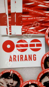 UNOFFICIAL BTS 2026 WORLD TOUR CONCERT Arirang Badge Logo KPop GIFT What is your Love Song Fan Made JUNGKOOK V JIN JIMIN JHOPE SUGA RM