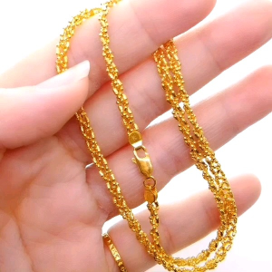 Rantai Leher Biji Gulung 12.14G Emas 916 Yon Hing