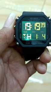 JAM TANGAN SKYMAX 3008C Original Tali RUBBER Alarm Aktif Pria Diameter 46 mm Free Baterai Cadangan