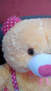 Boneka Beruang Teddy Bear Rompi Jojon Pita Polka Over All Jumbo Hitam Karakter Mainan Anak Kado