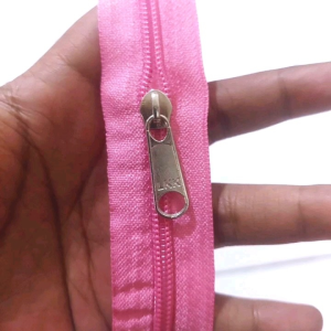 1 meter resleting tas ransel dengan kepala no 5 warna KREM