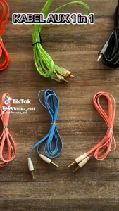 Kabel aux 1 × 1 warna macaroon jack 5 mm audio jack