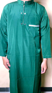 Gamis Jubah Pria Hijau al Harby Free tasbih atau Peci