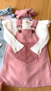 [0-2th] SETELAN SUSPENDER BAYI BALITA PEREMPUAN IMPORT SALE DRESS KODOK PINK BIRU