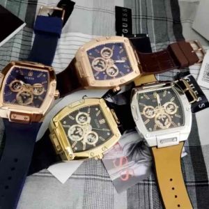 Jam Tangan Pria Guess Phoenix GW0202G1 / GW0202G2 / GW0202G3 / GW0202G4 Chrono Day Date Rubber Strap Original