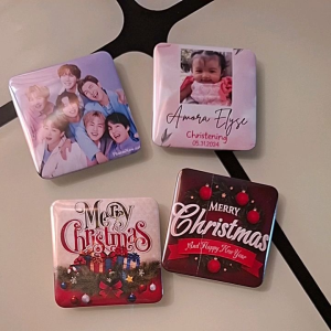 Affordable 10pcs Souvenir Personalized square badge fridge magnet