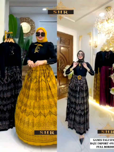 NES SHR MAXI DRESS RAJUT MIX KATUN BORDIR 100%SHR