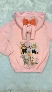 Jaket Anak Labubu Jaket Anak Perempuan Labubu Pita Topi 5-10 Tahunan