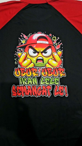 KAOS RAGLAN PRIA SABLON UBUR-UBUR IKAN LELE SEMANGAT LE / KAOS RAGLAN PRIA LENGAN 3/4 ATASAN PRIA / KAOS MURAH / KAOS DISTRO / KAOS SIMPLE / T-SHIRT PRIA