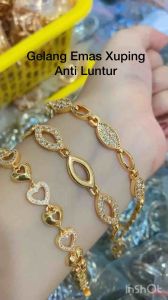 GELANG EMAS CELIA 3 MODEL PERMATA GELANG TITANIUM DEWASA ANTI LUNTUR