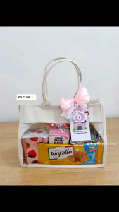 TAS HAMPERS CANTIK 25*14*21 BISA MUAT MUKENA BAHAN KANVAS Kombinasi MIKA
