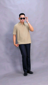 Kaos Kerah Berkualitas Pria Knit Waffel