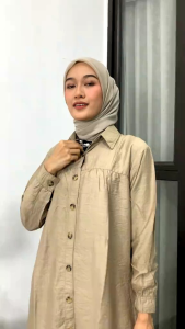 Yumna Mode Tunik Wanita Oversize Cotton Linen