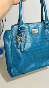 Preloved Roberta De Cam Italy Turquiose BagGenuine Leather Bag