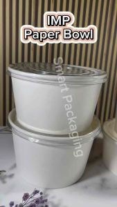 [ISI 25 PCS] IMP Paper Bowl 360ml 500ml 650ml 800ml 1000ml / Paper Bowl + Tutup / Mangkok Kertas Polos / Mangkok Kertas + Tutup / Mangkuk Sekali Pakai / Paperbowl 12 17 23 28 33 Oz