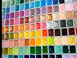 New MY Ready Stock 180 colour 98 Pearlescent Colors + 82 Solid Colors Watercolor Paint Set with Free Palette and Paintbrush