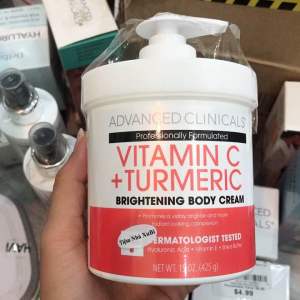 (Mỹ) Lotion Dưỡng Trắng Giảm Thâm Body Từ Nghệ Và Vitamin C Advanced Clinicals 444ml