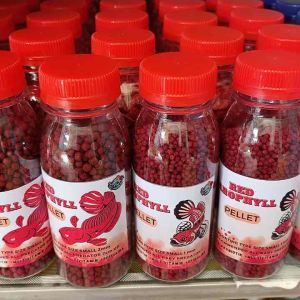 pellet Red Carophyll Pakan Ikan channa premium Kemasan Botol 100ml