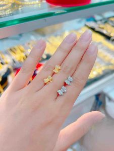 Bông tai nơ nhỏ nhí dễ thương gắn đá Kami trang sức sỉ