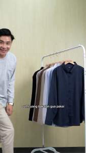Kemeja Lengan Panjang Pria Mens Polos Coolman Pakaian Pria Casual Pakaian Dinas Kerja Jumbo