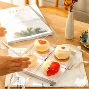 【YQ Bakery Store】🔥Ready stock🔥 cake box mooncake box jelly cake packaging box 4 cavity