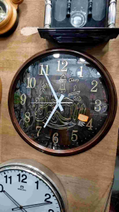 Jam dinding besar 50cm kaligrafi classy sweep silent