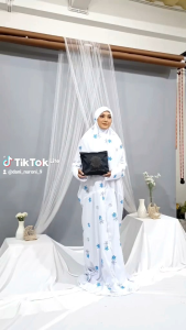 COD Mukena Terusan DewasaJumbo AMORA Mukena Langsungan Lajuran Santri Rukuh Bordir Bahan katun micro