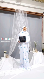 Mukena terusan Dewasa Bordir Cleopatra Mukena Lajuran Langsungan