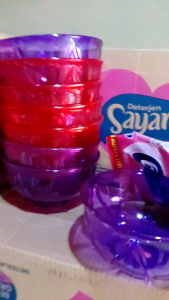 Promo Hemat Paket Mangkok Bowl Plastik Yoyostar 1000ml & Sabun Sayang Bubuk Kemasan 220 Gram