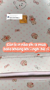 ( Tặng kèm bông)Balo Hello kitty mèo trắng size 40 đi học đi chơi phong cách Hàn quốc chất vải dù cao cấp chống thấm
