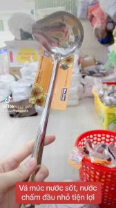 Vá múc nước chấm đầu nhỏ tiện lợi Vá inox cao cấp Vá múc nước sốt - gia dụng NARI