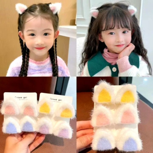 3pairs CUTE FLUSH HAIRCLIPS Korean hairclips