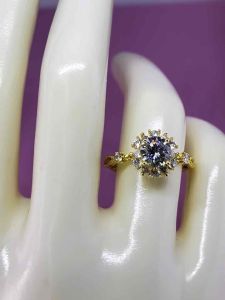 NATURAL MOISSANITE. GOLD PLATED. RINGS