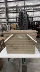 Uniglobal Rattan Basket Organizer Laundry Basket Picnic Basket Organizer With Cover