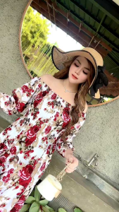 Long Dress Fuji Serut Lengan Panjang Daster Jumbo Bali