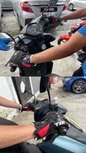 RS TAICHI RST410 Perforated Leather Motorcycle Mesh Gloves Motocross Racing Full Finger Gloves