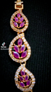 Haseenas Ruby -White Designer Micro Gold Mugappu Chain