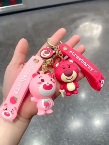 Set Gantungan Kunci Mobil Motor KeyChain Liontin Tas motif Kartun Lotso Melody Kuromi Hadiah Pasangan