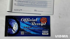 SBS-0009 NCR Carbonless Official Receipt Book 25x2ply Stationery Paper Products Note Books & Pads. Official Receipt design blue cover clock image red wax seal Exclusive Collection.