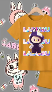 Elika.kids - Setelan anak-anak laki-laki dan perempuan sablon digital LABUBU bahan cotton combed / Pakaian anak sablon digital LABUBU 1-10 tahun