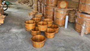 Chậu Ngâm Chân Gỗ Pơmu Có Hạt Massage