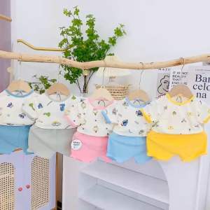 Bộ đồ tăm lạnh size 8-18kg kiểu cộc tay in kín cho bé trai bé gái
