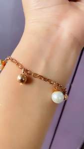 Gelang Tangan Rantai Mutiara Cantik Titanium CXB175
