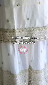 [PRE-ORDER] 2025 AUG READYMADE WHITE WITH SILVER DESIGN BOLLYWOOD SUIT WITH SHARARA PANT WITH EMBROIDERY SEQUINS WORK SIZE M TO 2XL ( DELIVERY 10 WORKING DAYS) ETA: 2025-12-30 | WHITE PARTY WEAR INDIAN TRADITIONAL WEAR