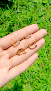 Anting Jepit MP 1 BRS Gelombang & Perak Asli Silver 925 Lapis Emas: Perhiasan Fashion Wanita Terbaru