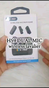 Dual Mic Microphone Nirkabel Wireless Lavalier HS9 With Charging Case Clip ON Type C