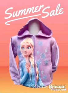 TERLARIS JAKET SWEATER HOODIE ANAK FROZEN ELSA SALJU USIA 1 s/d 12 TAHUN ZIPPER BAHAN BAGUS