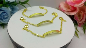 Gelang Tangan Logam Kuningan Anti Luntur