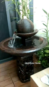 S50 Feng Shui Water Fountain Ball Pond Kolam Air Sandstone Garden Water Feature Balinese Fish Waterfall Home