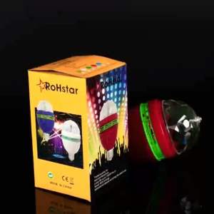 【COD&Ready】Rohstar LED 3W Sound Ctystal color Magic ball lights Rotating RGB stage light bulb E27 lamp for Bar